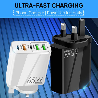 Compact 6 Port Fast USB Charger Adapter