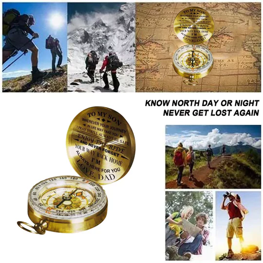 Stylish Dad Gift Compass with Lettering