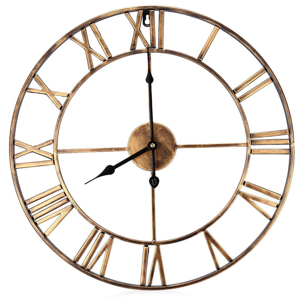 Classic Roman Numeral Quiet Wall Clock 16 Inch Metal