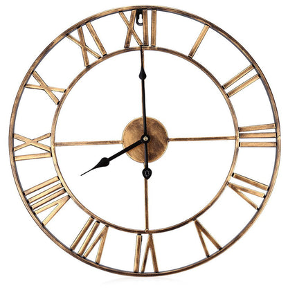 Classic Roman Numeral Quiet Wall Clock 16 Inch Metal