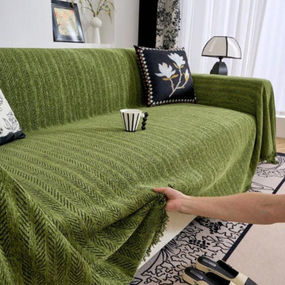 Plush Herringbone Chenille Sofa Slipcover