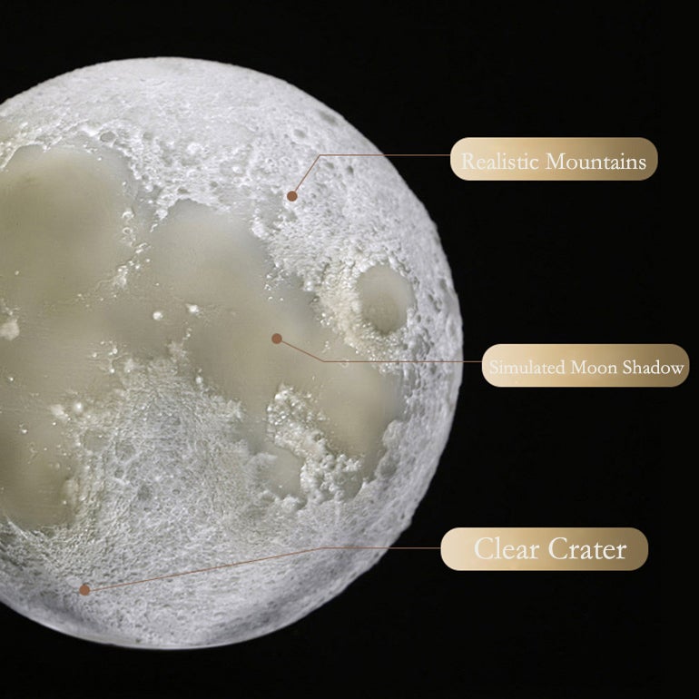 Compact Portable 3D Moon LED Desk Lamp