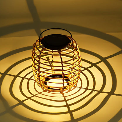 Outdoor Solar Powered Rattan Garden Lamp