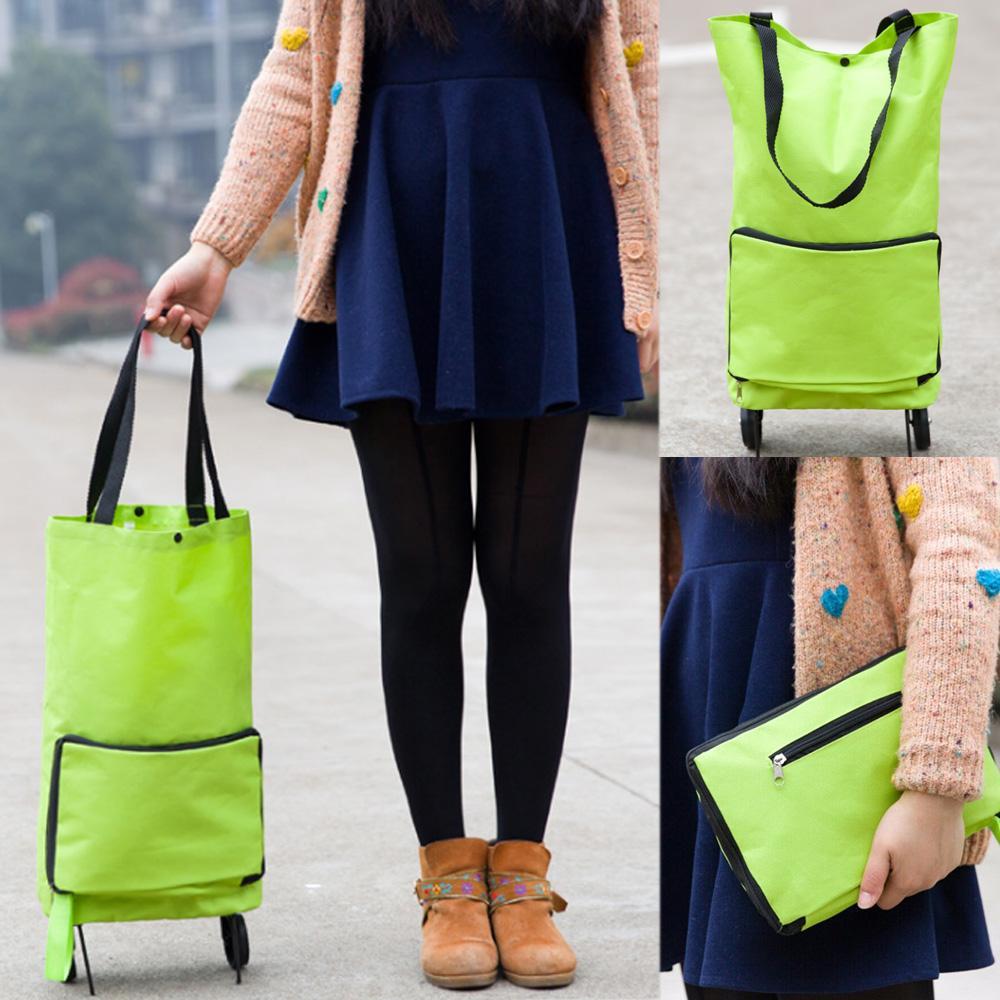 Collapsible Reusable Grocery Bag On Wheels