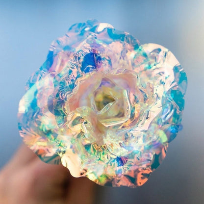 Sparkling Pink Valentine's Day Rose Figurine