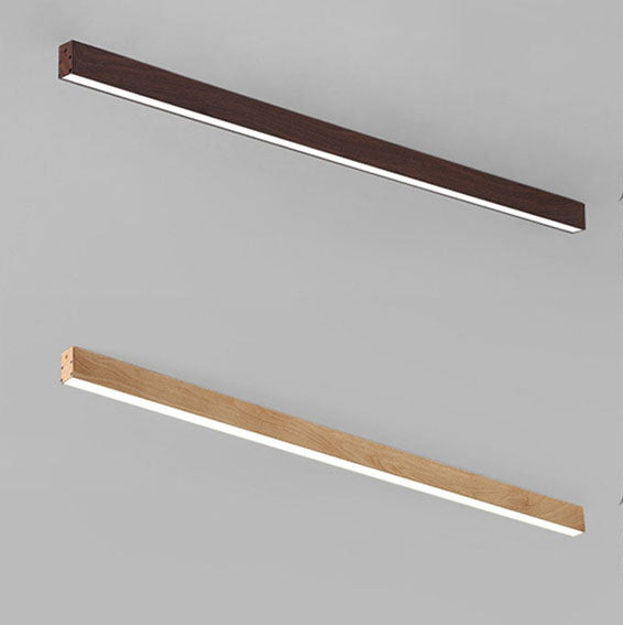 Sleek LED Ceiling Light Fixture 24 Inch Walnut Finish