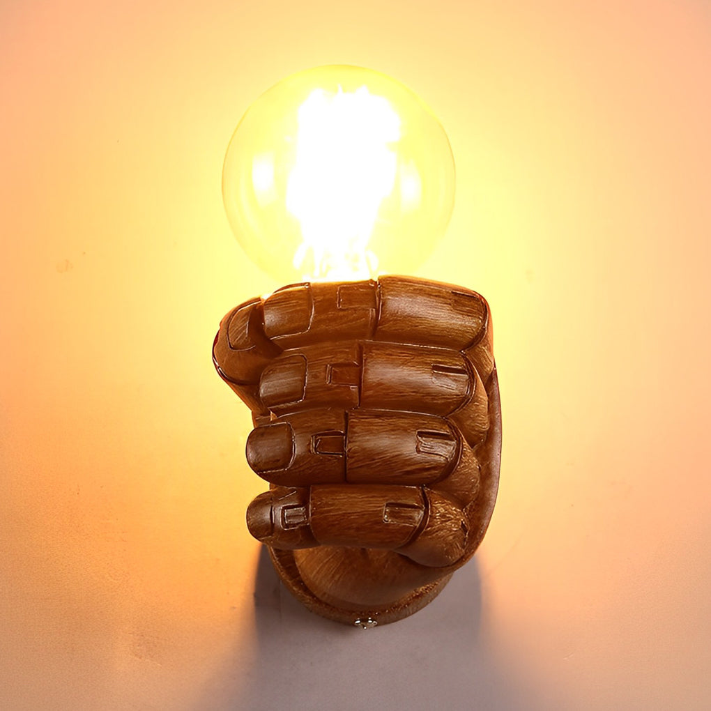 Edgy Metal Fist Wall Light Industrial Lamp Sconce