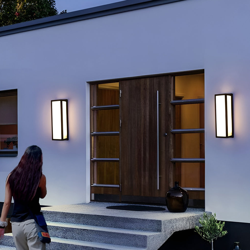Outdoor Slim LED Motion Activated Black Wall Light - Cofik