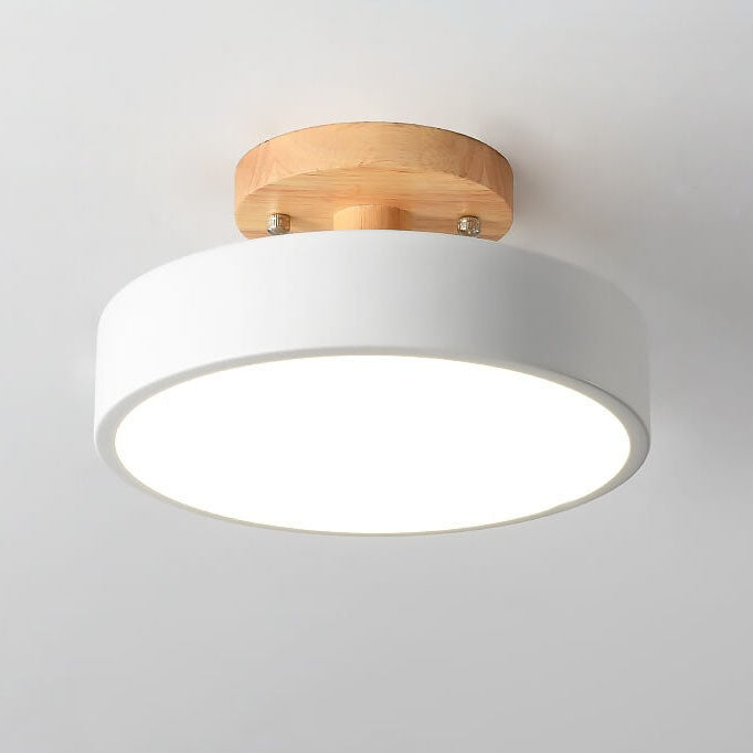 Sleek Wooden LED Semi Flush Mount Ceiling Light