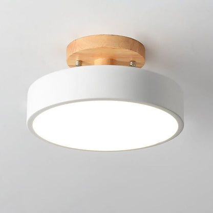 Sleek Wooden LED Semi Flush Mount Ceiling Light