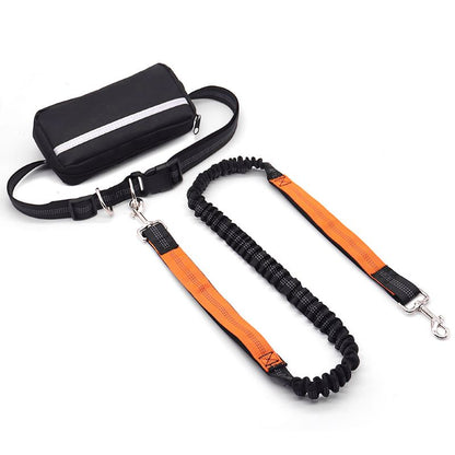 Adjustable Dog Running Leash with Pouch Bag