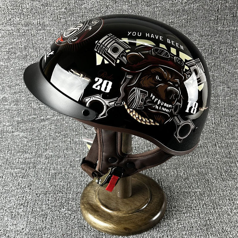 Sleek Chopper Motorcycle Helmet with Simple Style