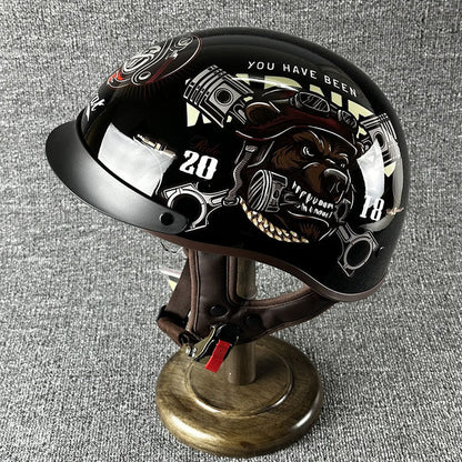 Sleek Chopper Motorcycle Helmet with Simple Style