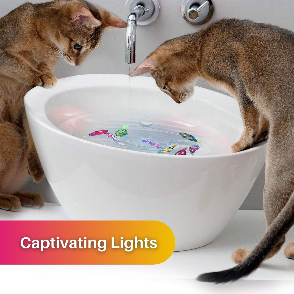 Colorful Interactive Cat Toy with Flashing Fish