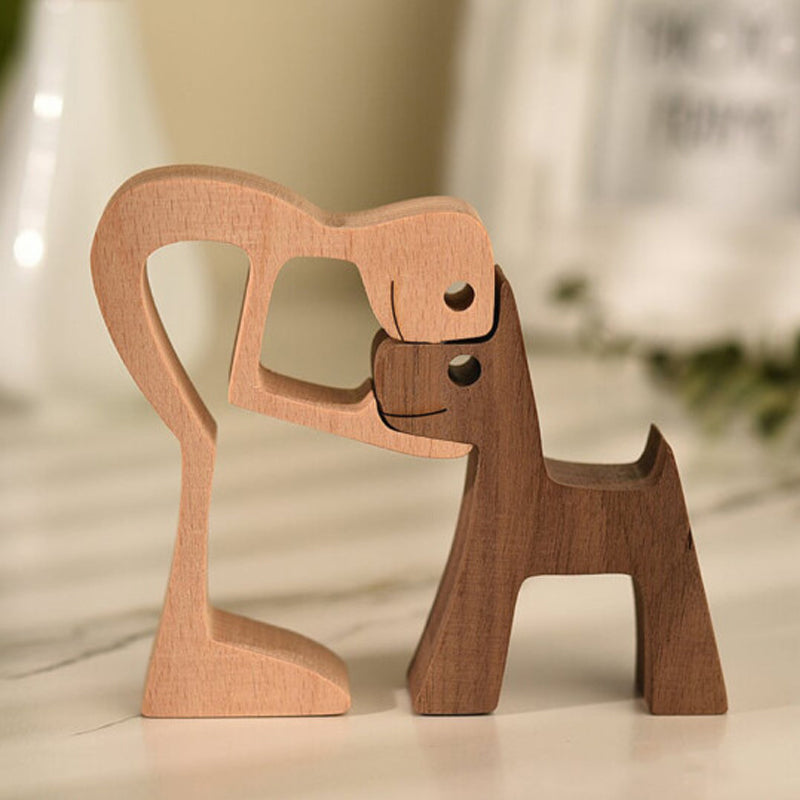 Handcrafted Wooden Pet Figurine Decor