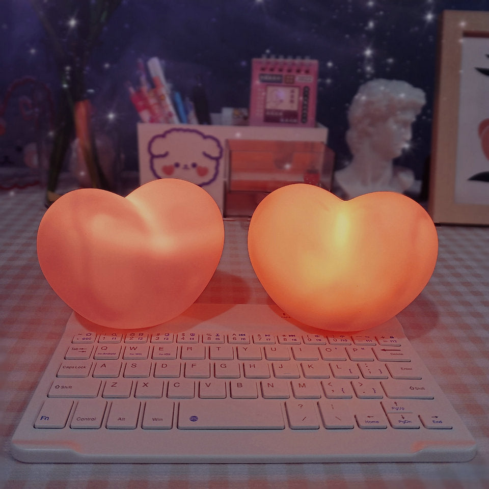 Soft Heart Table Lamp Warm LED Nightlight