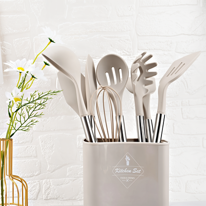 Premium 12-Piece Kitchen Tool Set – Silicone Utensils