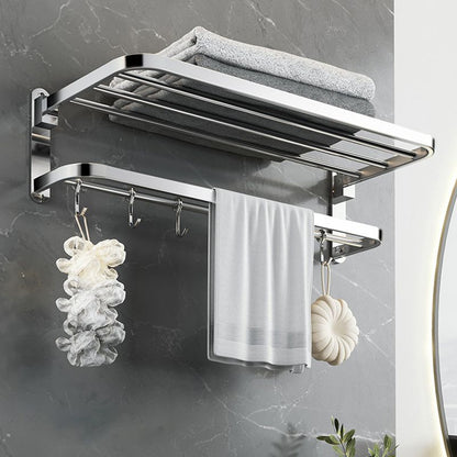 Luxury Chrome Bathroom Accessory Set with Towel Rack
