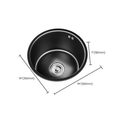 Modern Round Stainless Steel Kitchen Basin Sink