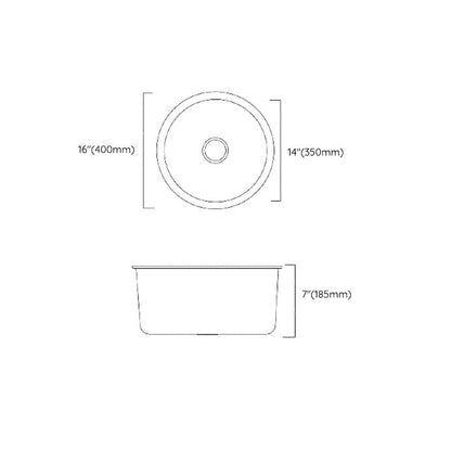 Modern Stainless Steel Kitchen Sink Round Bowl