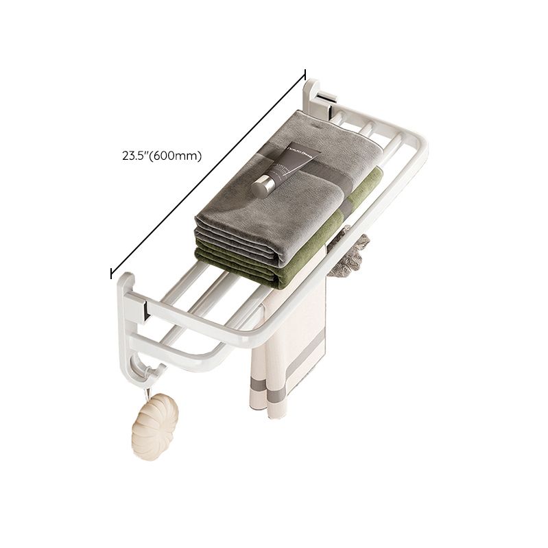 Contemporary Bathroom Accessory Set Towel Bar White Shelf