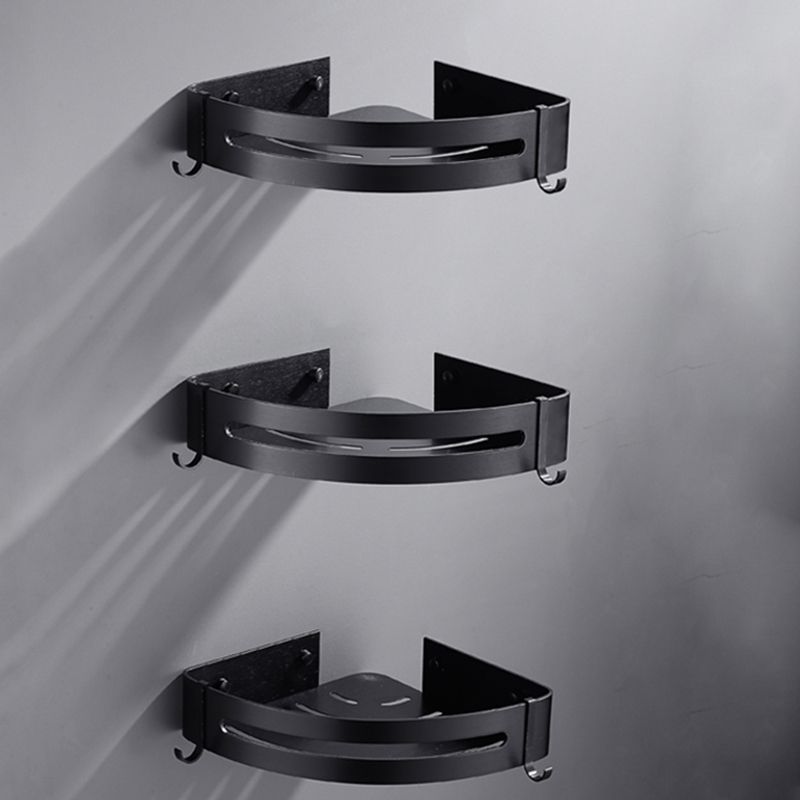 Sleek Black Bathroom Shelf Set, 3 PieceAccessory Kit