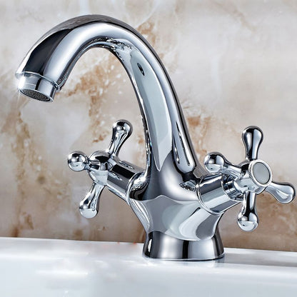 Space Saving Foldable Bathroom Faucet – 2 Lever Handles