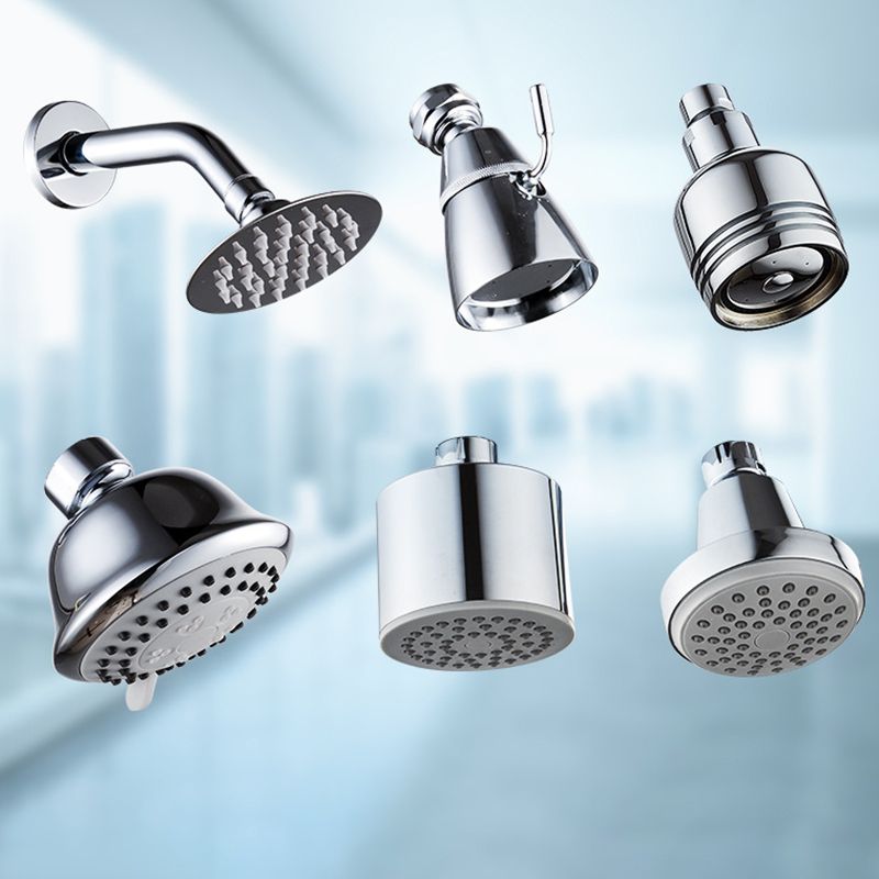 Silver Round Wall Mount Shower Head Stainless Steel