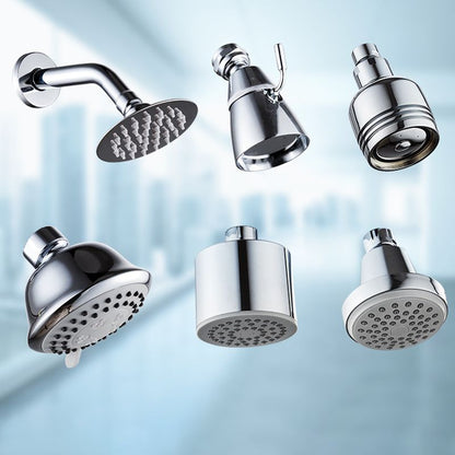 Silver Round Wall Mount Shower Head Stainless Steel