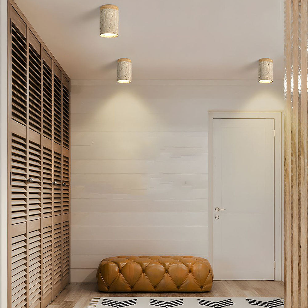 Round Wooden Recessed Ceiling Light Fixture