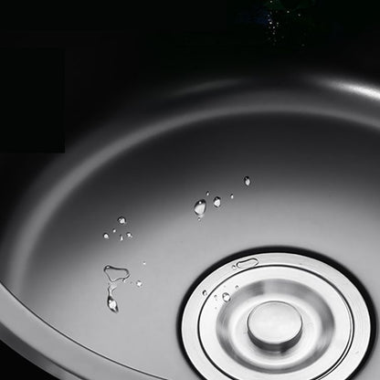 Stainless Steel Round Kitchen Sink with Drain Kit