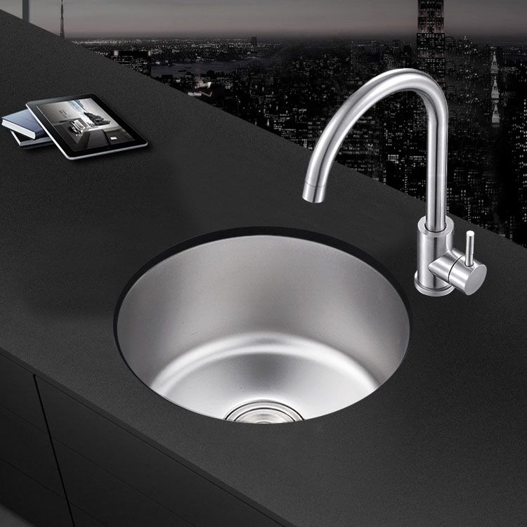Modern Round Stainless Steel Kitchen Sink with Drain Strainer