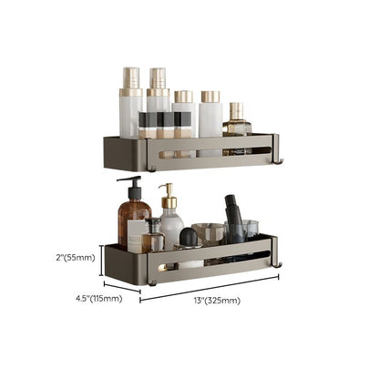 Modern Gray Metal Bath Accessory Set Shelf