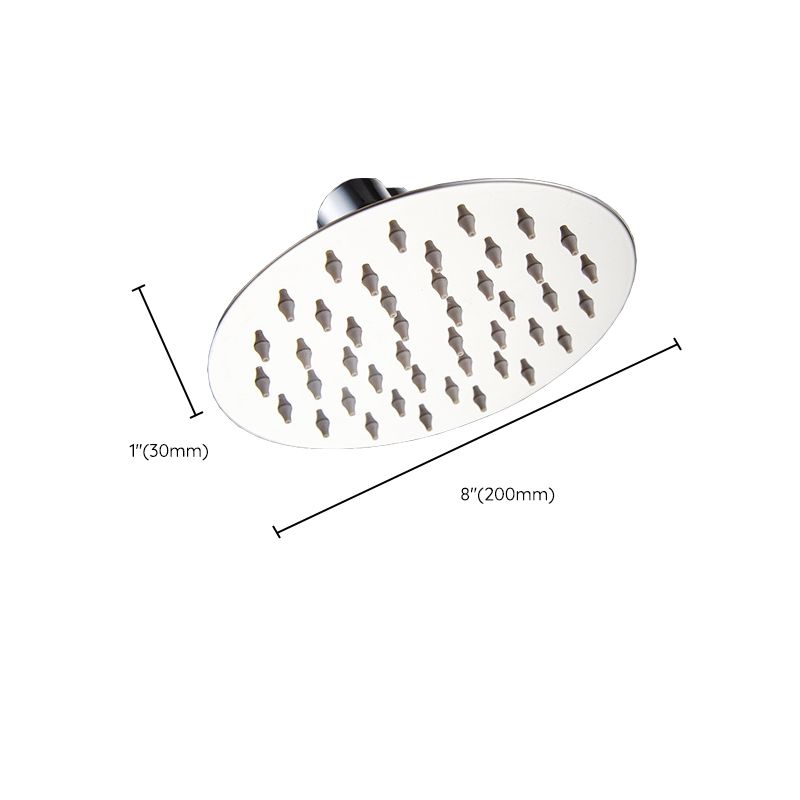 Silver Round Wall Mount Shower Head Stainless Steel