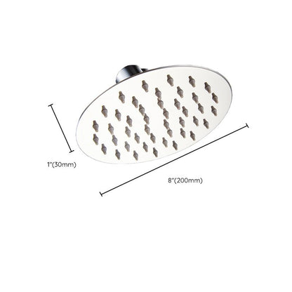 Silver Round Wall Mount Shower Head Stainless Steel