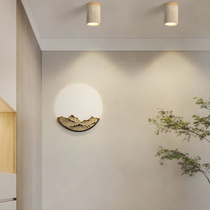 Round Wooden Recessed Ceiling Light Fixture