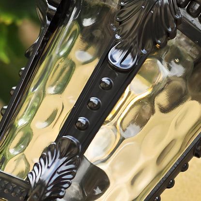 Rustic Outdoor Glass Lantern Wall Light