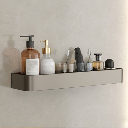 Modern Gray Metal Bath Accessory Set Shelf