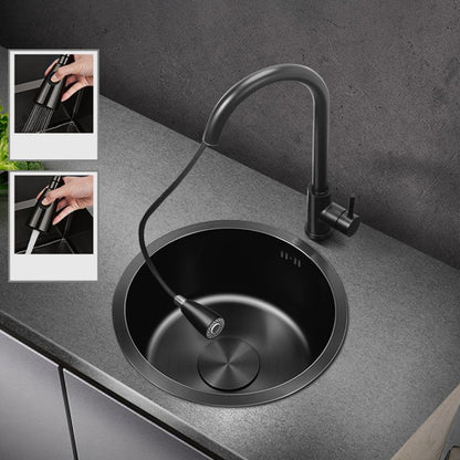 Modern Stainless Steel Kitchen Sink Round Bowl