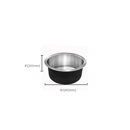 Modern Round Stainless Steel Kitchen Sink with Strainer