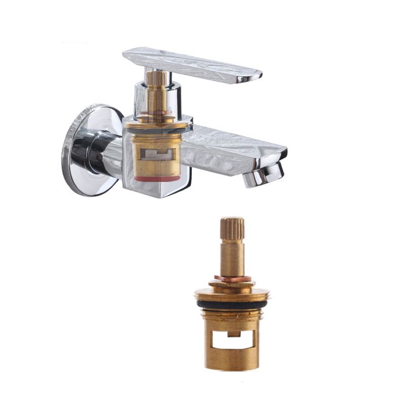 Modern Wall Mount Bathroom Faucet Solid Brass Lever Handle