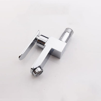 Modern Wall Mount Bathroom Faucet Solid Brass Lever Handle