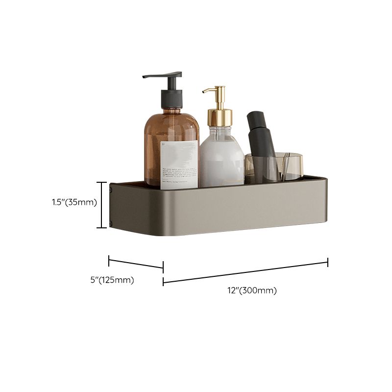 Modern Gray Metal Bath Accessory Set Shelf