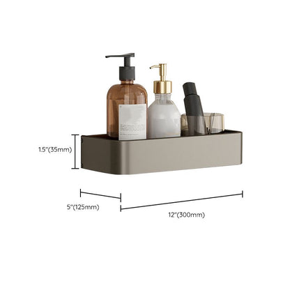 Modern Gray Metal Bath Accessory Set Shelf