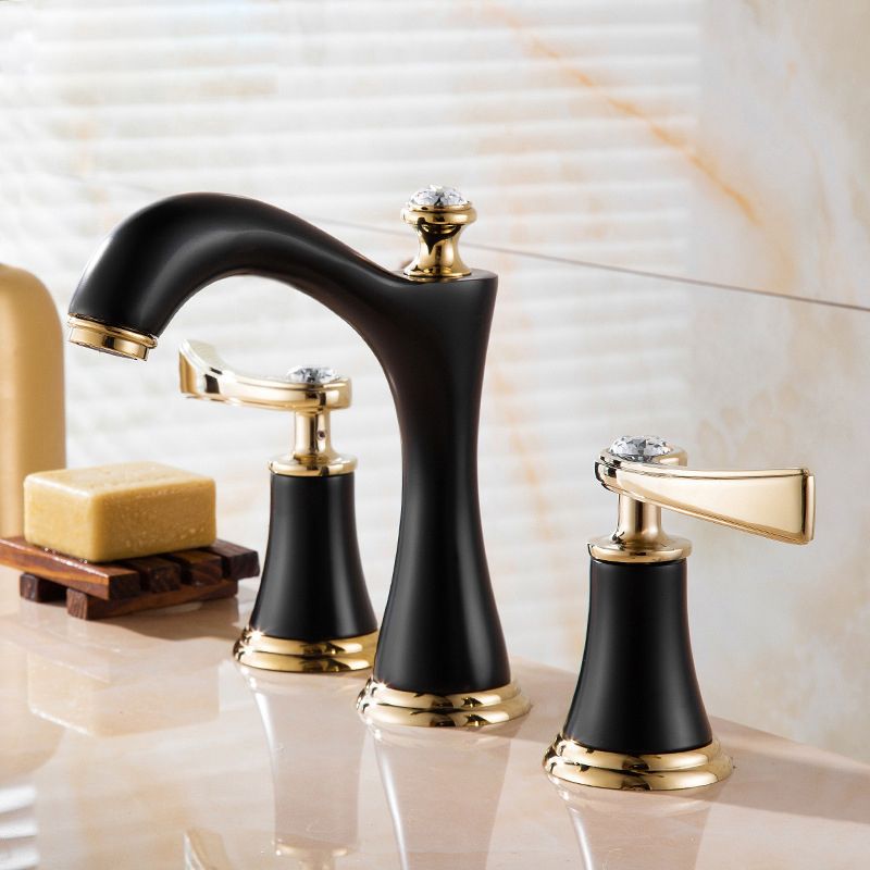 Contemporary 2 Handle Brass Sink Faucet for Home