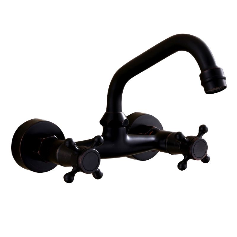 Modern Black Mount Bathroom Faucet Widespread Sink Mixer