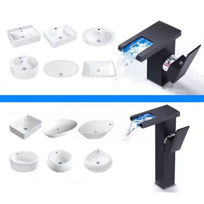 Modern LED Bathroom Sink Faucet One Hole Installation