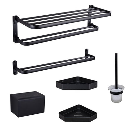 Stylish Bathroom Shelf Set with Towel Holder & Storage