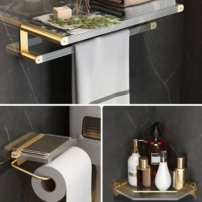 Luxury Gold Bathroom Set Towel Holder Shelf Accessories