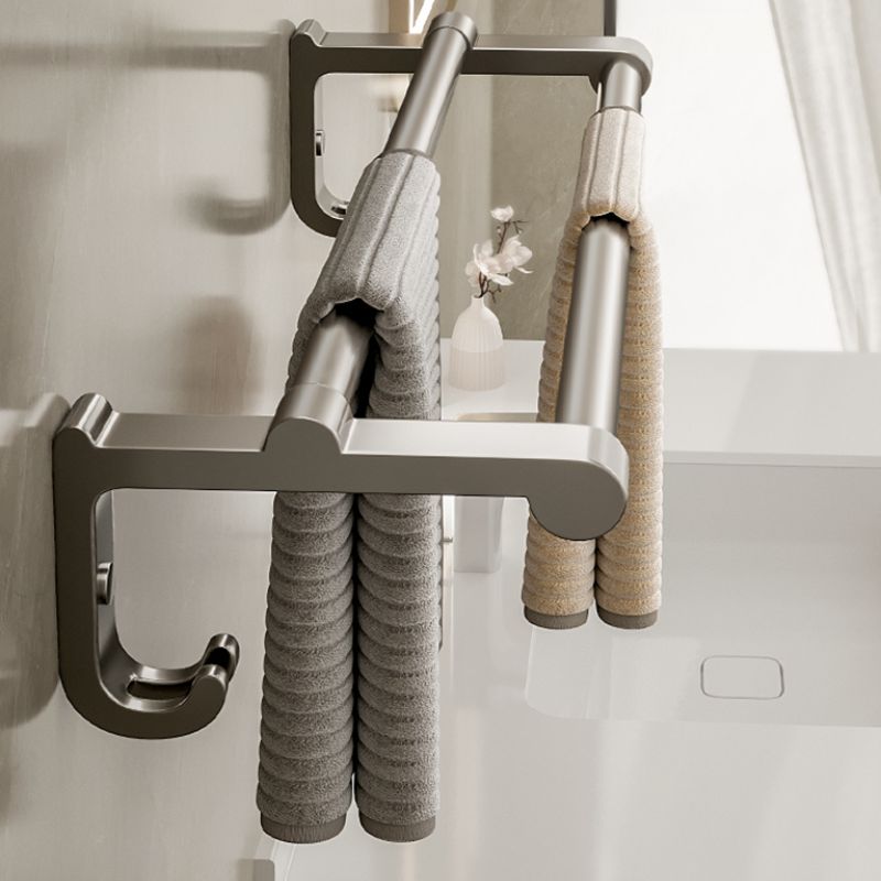 Contemporary Chrome Bathroom Storage Towel Rack Set